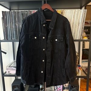 Shein Curve Washed Black Denim Jacket SZ 2XL - like new!